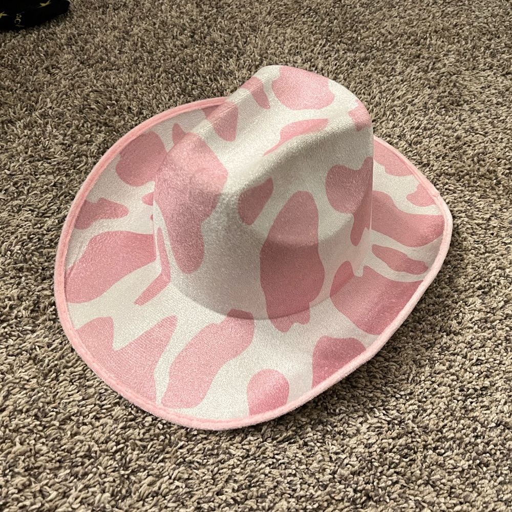 Pink Cow Print Cowboy Hat